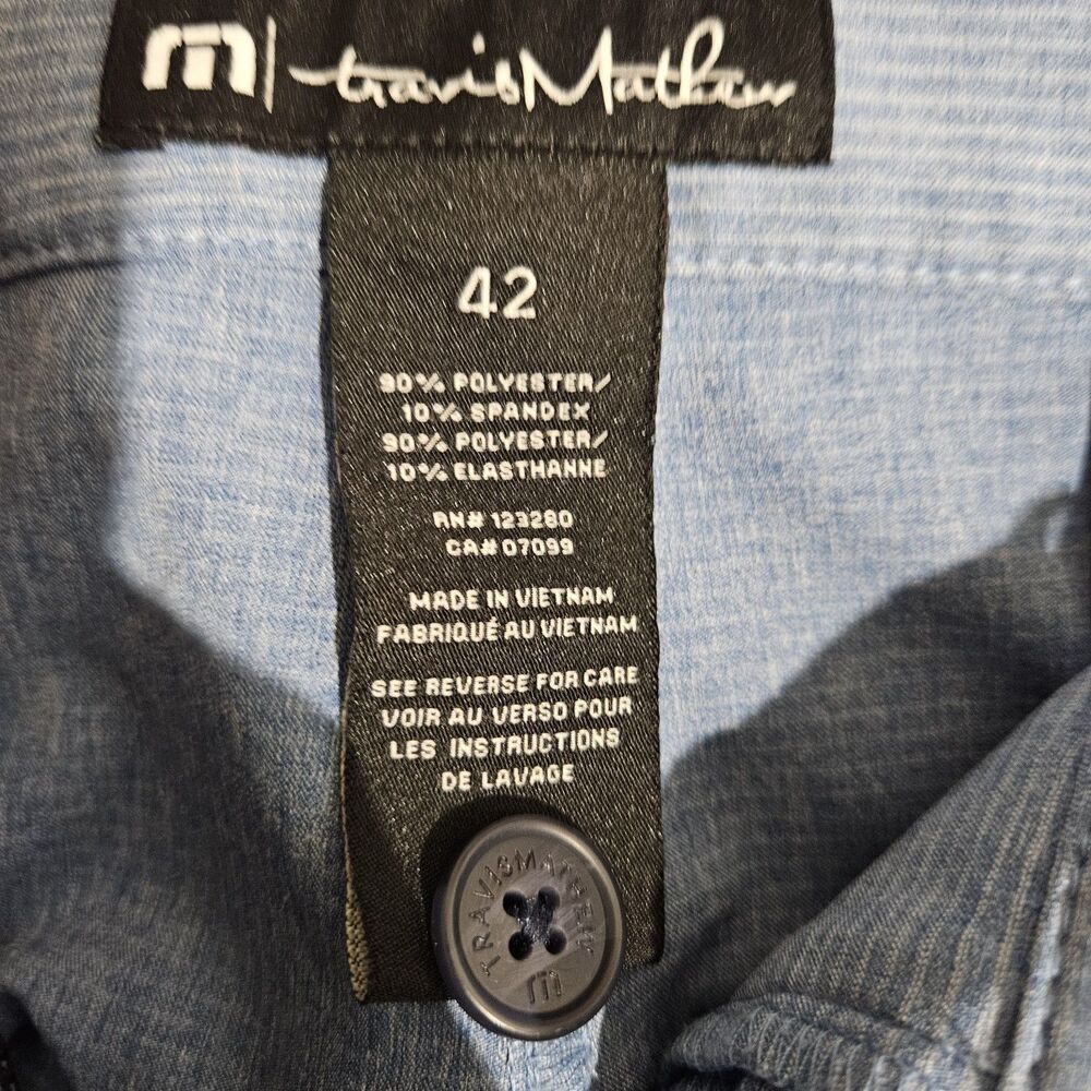 Travis Mathew Golf Shorts Mens 42 Blue Striped Performance Stretch - Picture 4 of 5